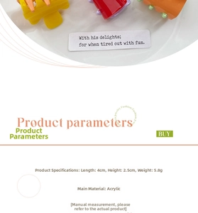 Detail of macaron color acrylic hair claw clips with 4cm by 2.5cm size specifications