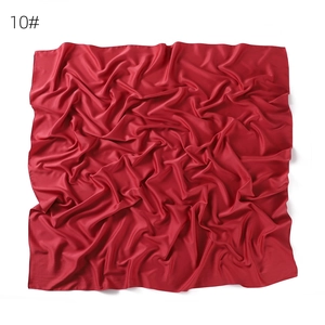 Large solid color matte imitation silk satin square scarf, soft, breathable, elegant women head wrap.