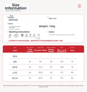 Detailed size chart and fabric specifications for the hooded outdoor sun protection jacket