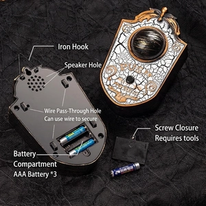 Halloween glowing eyeball doorbell decoration with push button and 3xAAA battery compartment