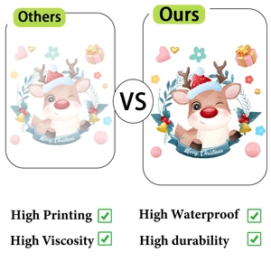 Detail showing waterproof Christmas reindeer toilet sticker with high viscosity and durability