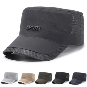 Casquette Cadet Homme Sommet Plat Respirant Mesh Séchage Rapide Polyester Protection Solaire Sport Extérieur Réglable