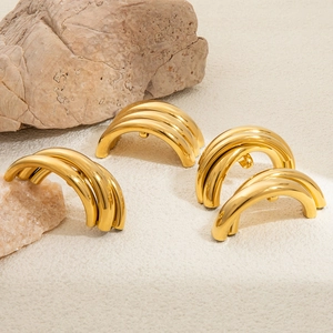 Vintage Titanium Steel Hair Tie For Women Gold Plated Multi Layer Geometric Metal Scrunchie Hypoallergenic Hair Accessory