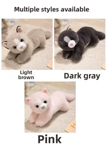 Detailed comparison of plush Persian cats in light brown, dark grey and pink colors