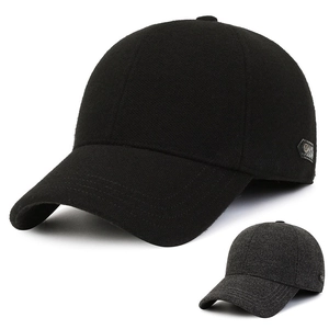 Winter Woolen Baseball Cap With Ear Flaps Warm Thickened Outdoor Sports Hat For Men Adjustable Simple Style