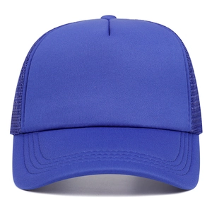 Einfarbige königsblaue Trucker-Mütze mit atmungsaktivem Mesh-Rücken und Visier