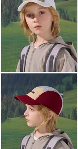 Detail view of quick-dry kids sun hats with Ariel embroidery and adjustable straps