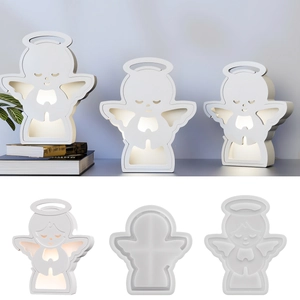 Angel Silhouette Hollow Lamp Silicone Mold 3D Angel Wings Resin Epoxy Gypsum Craft DIY Decorative Ornament Making Tool