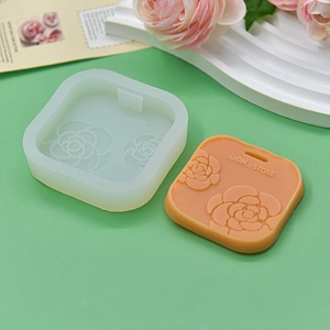 Camellia square silicone mold for DIY aroma stones and handmade plaster decorations