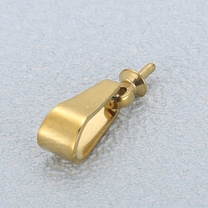 18K gold-plated stainless steel pinch bail pendant connector for DIY jewelry making