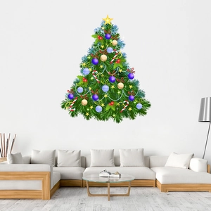 Sticker Mural Arbre De Noël PVC Étanche DIY Décoration Maison Pour Salon Chambre Décalcomanie Festive
