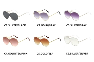 Detailed comparison of six oversized rimless sunglasses in various gradient lens colors