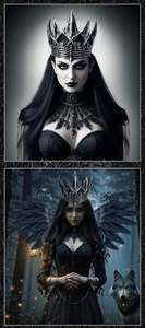 Gothic dark metal crown with spikes for cosplay parties shown in a fantasy forest setting