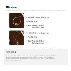 Spécifications de taille et matériau du collier et bracelet avec feuille de ginkgo
