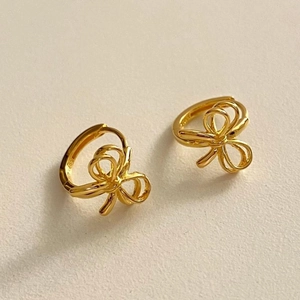 Elegant 925 sterling silver butterfly stud earrings in gold finish for women