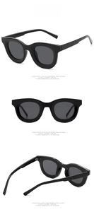 Detail view of model 5248 sunglasses showing the metal hinge and frame size parameters