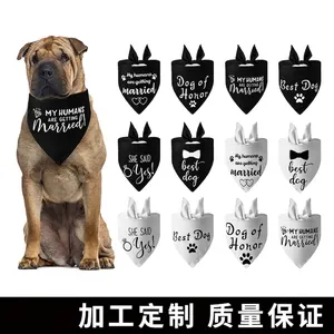 Bandana Pour Chien Foulard Triangulaire En Polyester Accessoires De Fête De Mariage Pour Grands Chiens Moyens