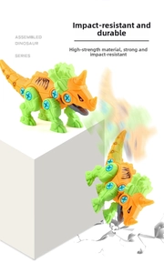 Macro shot showing high-strength durable plastic Triceratops dinosaur toy durability
