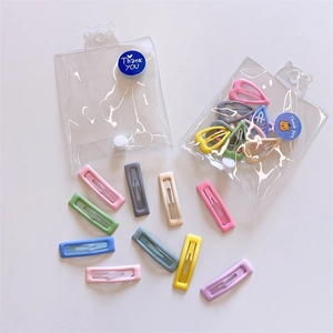 Set of 10 candy-colored mini metal snap hair clips for girls in matte macaron shades