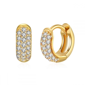 Goldene Evil Eye Creolen mit Pavé-Zirkonia Steinen für Damen im Modeschmuck-Stil