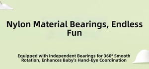 Detail view of the 360-degree rotating nylon bearing for the airplane baby toy