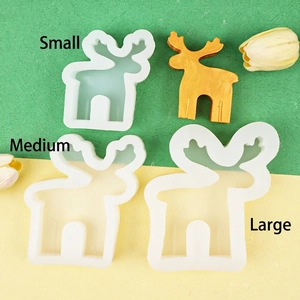 Reindeer Elk Silicone Mold DIY Handmade Candle Soap Gypsum Chocolate Fondant Christmas Decor