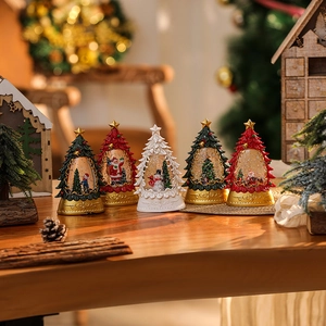 Lighted Christmas lantern ornaments featuring Santa and Snowman for festive holiday decor