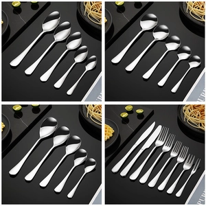 Mirror polished 304 stainless steel flatware set with knives, forks and spoons