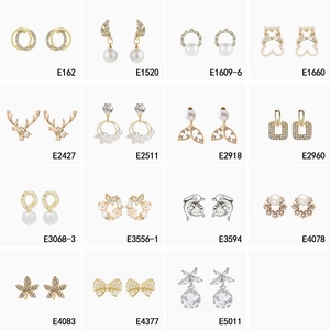 Detailed catalog of minimalist geometric pearl earrings with floral and animal designs
