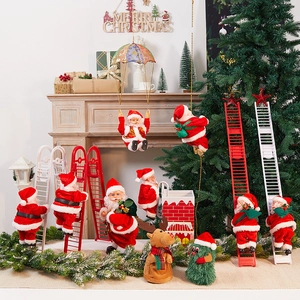 Elektrische Weihnachten Weihnachtsmann Kletterleiter Ornament Musikalisches Rentier Plüsch Festliche Heimdekoration Geschenk