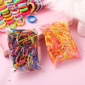 Lot de 780 élastiques à cheveux jetables colorés à haute élasticité pour enfants en sacs