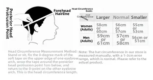 Size chart showing head circumference measurement guide for winter cable knit hats