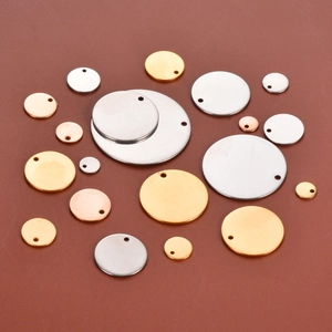 Round Blank Pendant Tags Stainless Steel Polished Circle Charms For DIY Jewelry Making Necklaces Bracelets Accessories