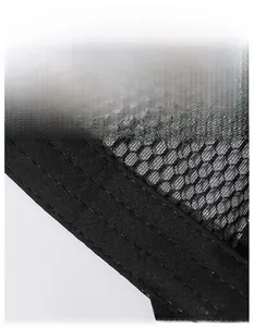 Close-up of the widened moisture-wicking sweatband and breathable mesh fabric on baseball cap
