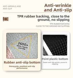 Detail of TPR rubber non-slip backing showing durable matrix texture for firm floor grip