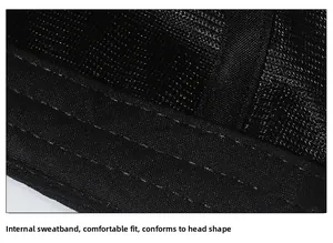 Détail du bandeau anti-transpiration interne et de la texture en maille de la casquette