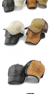 Detail van ademend mesh en geweven stro-textuur op gestructureerde trucker baseballcaps