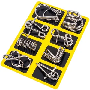 Set de 8 rompecabezas de alambre metálico para entrenamiento cerebral y lógica