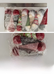 Bulk set of Christmas faceless gnomes in packaging with ruler showing 35cm overall length