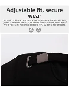Detail of adjustable metal buckle on winter wool baseball cap for secure fit