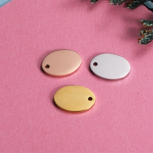 Oval Charm Pendants 304 Stainless Steel Mirror Polished Ellipse DIY Jewelry Making Findings Accessories Minimalist