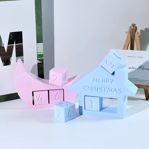 Moules en silicone lune et maison pour calendrier de bureau créatif fait main en résine