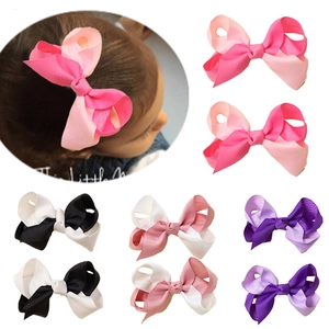 Kids Hair Bows Grosgrain Ribbon Bowknot Hair Clips For Baby Girls Infants Handmade Colorful Decorative Hairpins