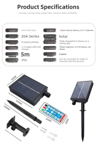 Solar panel kit with IP65 waterproof components and remote control accessories