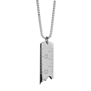 Collier Pendentif Règle Cassée Hip Hop Acier Inoxydable Échelle Créative Bijoux Streetwear Géométriques Pour Hommes Femmes