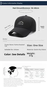 Guida alle taglie per cappello sportivo traspirante con circonferenza di 56-60 cm