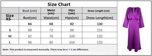 Detailed size chart for the V-neck long sleeve vintage dress with precise measurements
