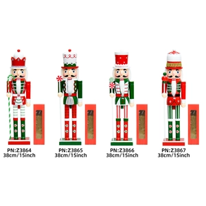 Set of four 38cm candy series wooden nutcracker figures with festive hats and props