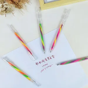 Rainbow gradient gel pens with 1.2mm tip for journaling and drawing on white paper