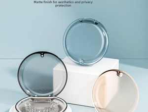 Frosted 3-layer orthodontic retainer case in multiple colors with drainage function